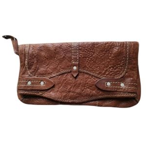 Ruehl 925 Abercrombie & Fitch Leather Fold Over Clutch Bag Distressed Brown